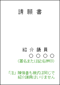 請願書（表紙）