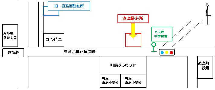 直島駐在所周辺の地図