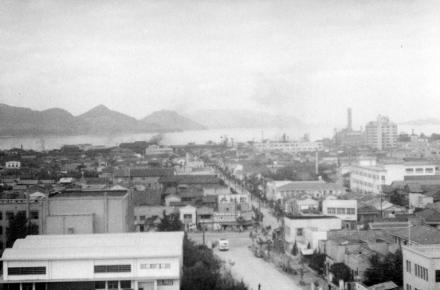 高松市街地(香川県庁より・1958年)