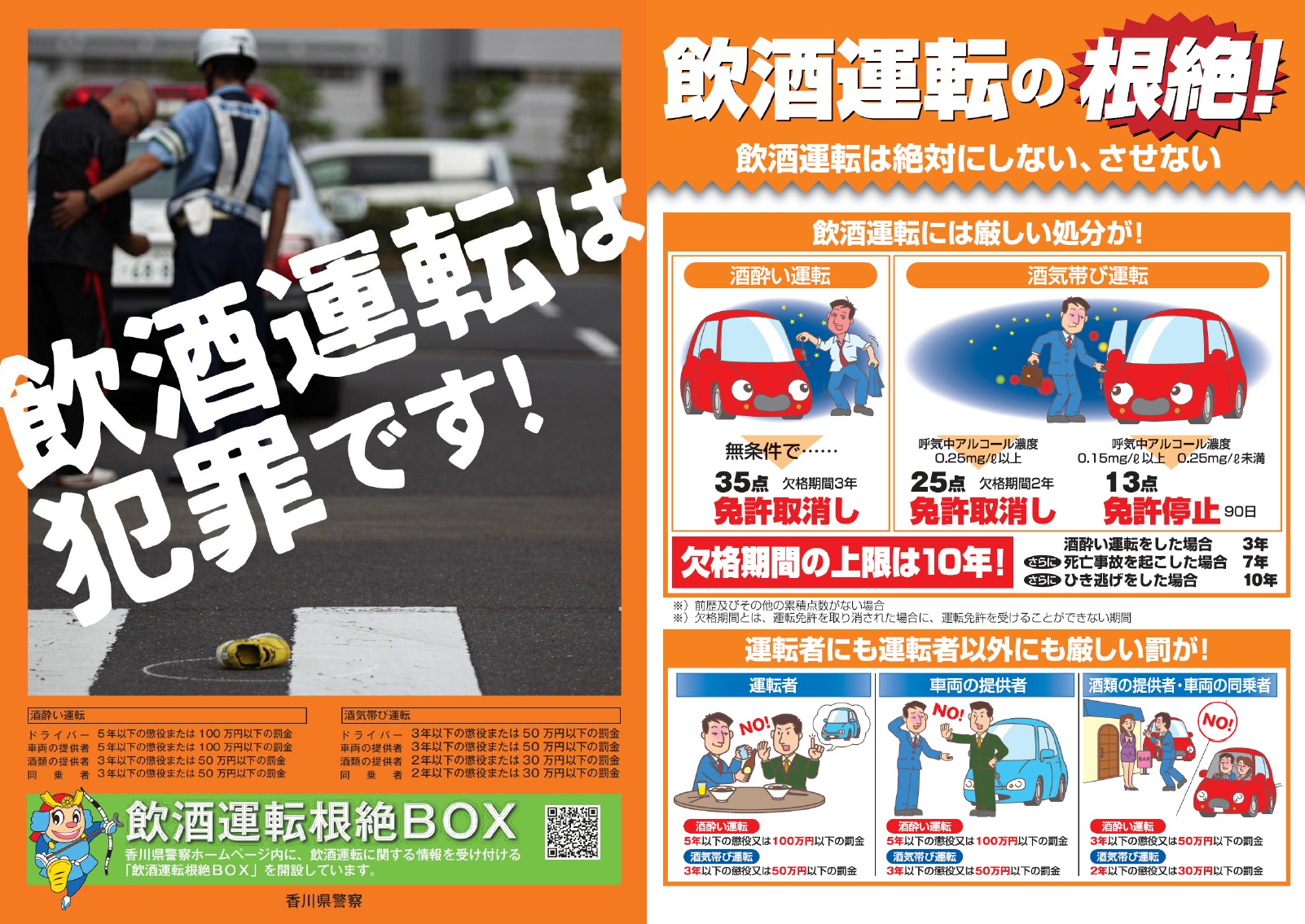 飲酒運転根絶BOXのチラシ