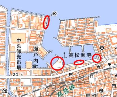 高松漁港付近地図