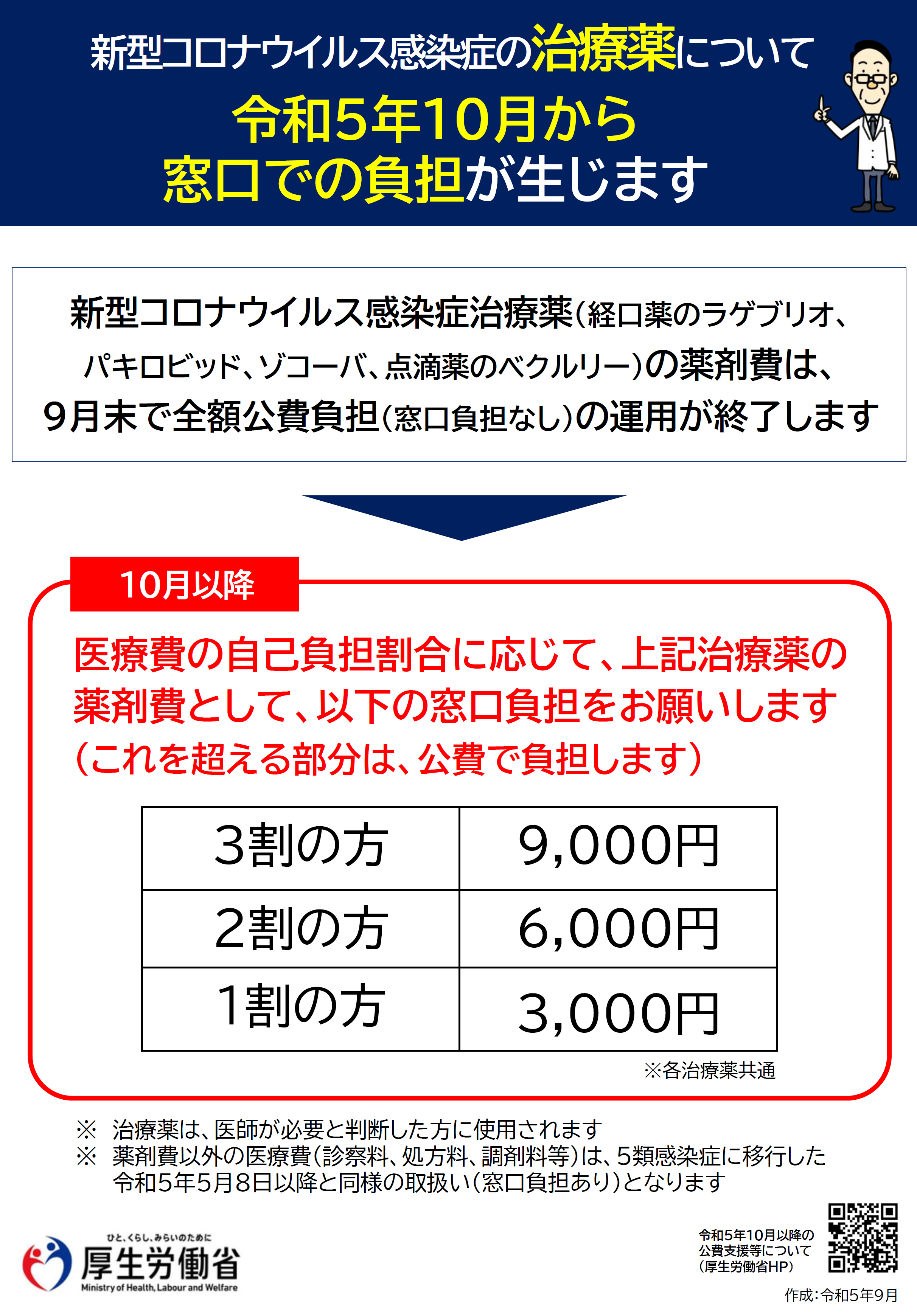 10月以降の公費支援のリーフレット