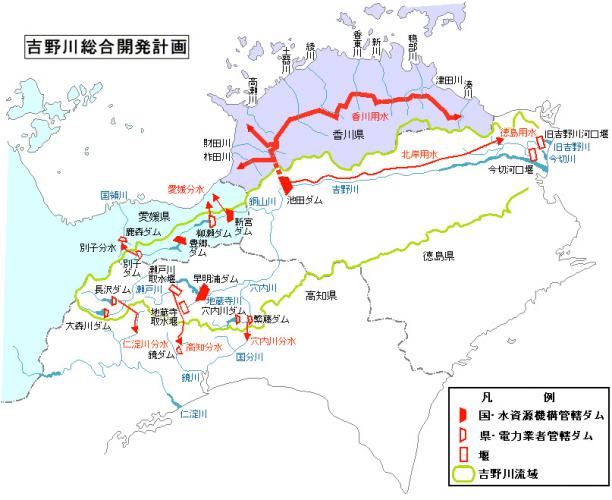 吉野川総合開発計画全体図