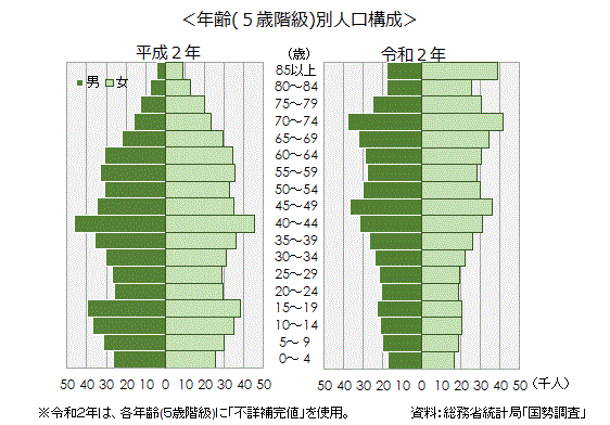 2-2年齢(5歳階級)別人口構成